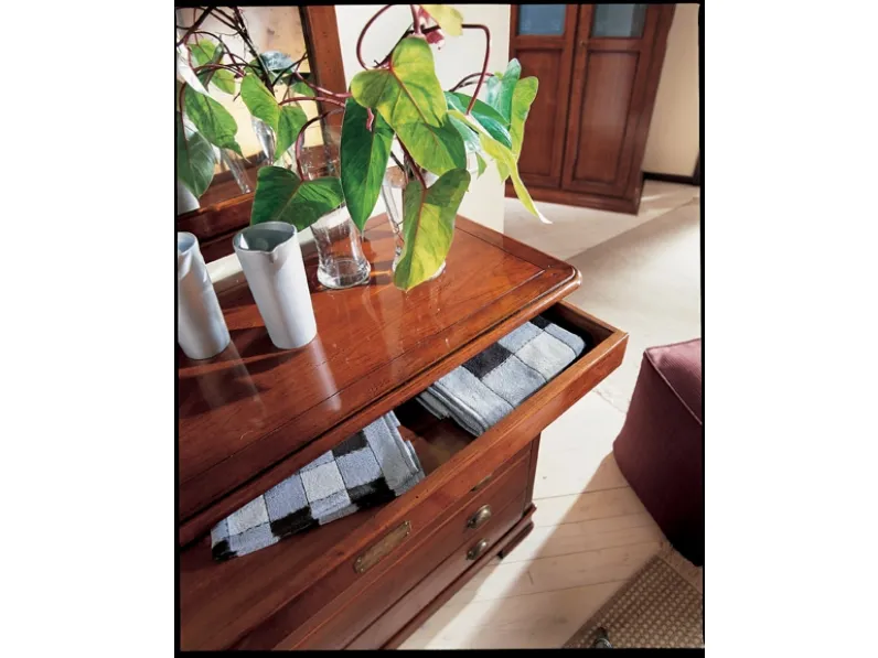 Cassettiera in Legno Modello quadrifogli Artigianale a prezzo Outlet