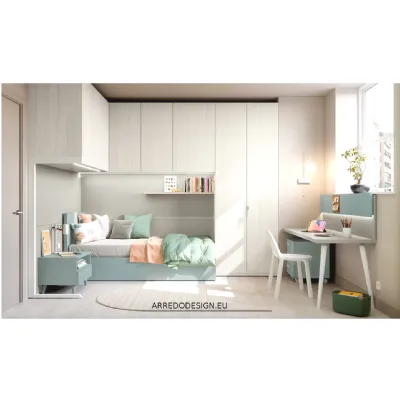 Cameretta in laminato materico 03b Doimo cityline scontata a PREZZI OUTLET