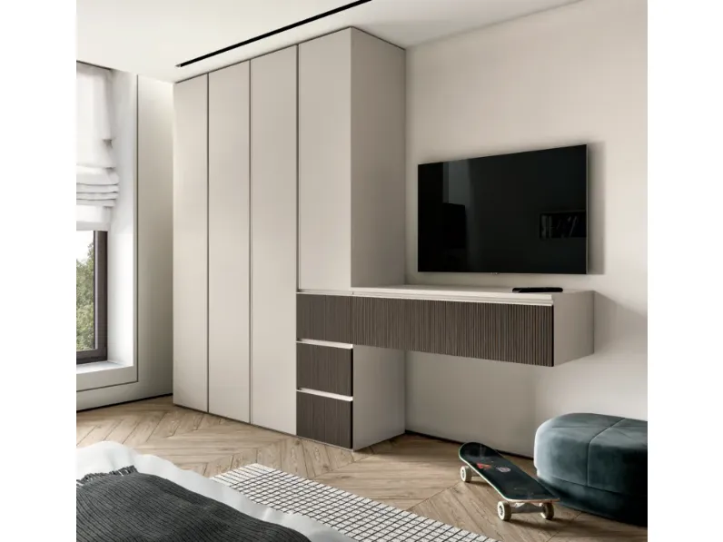 Cameretta di design moderna Zg mobili in laminato materico in Offerta Outlet