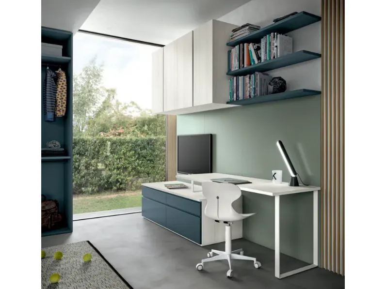 Cameretta in laminato materico Cameretta raffinata e moderna Zg mobili scontata a PREZZI OUTLET