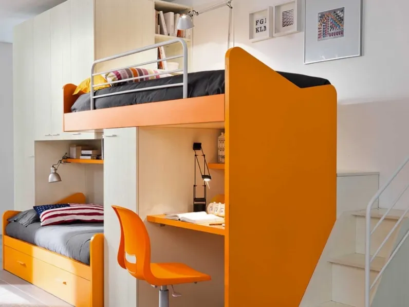 Cameretta Comp.28 Siloma con letto a soppalco in Offerta Outlet