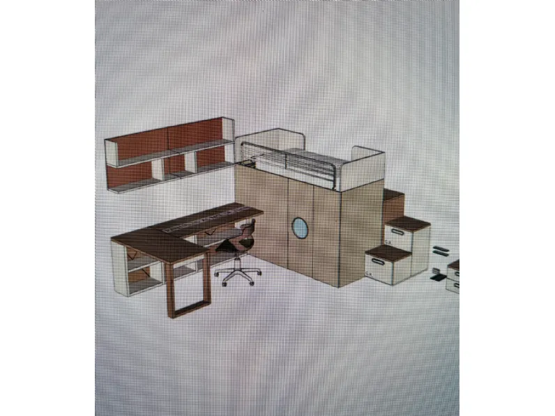Cameretta in laminato opaco Container  Dielle scontata a PREZZI OUTLET