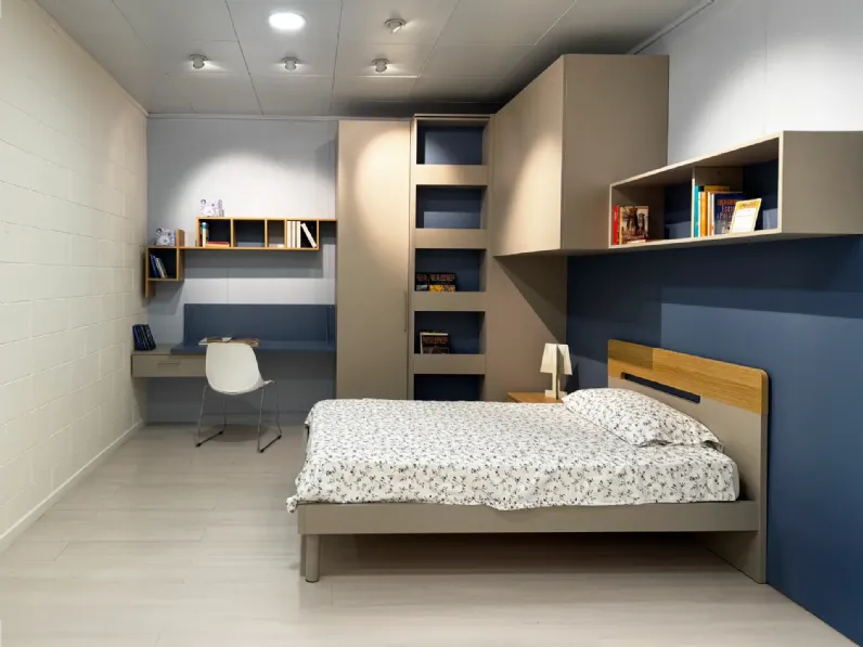 Cameretta Evo1 Mistral con letto una piazza e mezza
 in Offerta Outlet
