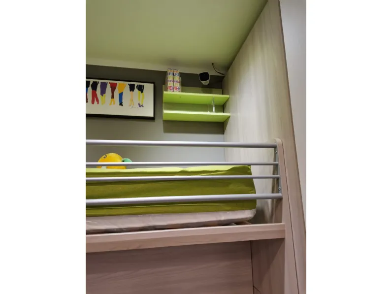 Cameretta Genius Dielle con letto a castello scorrevole scontata