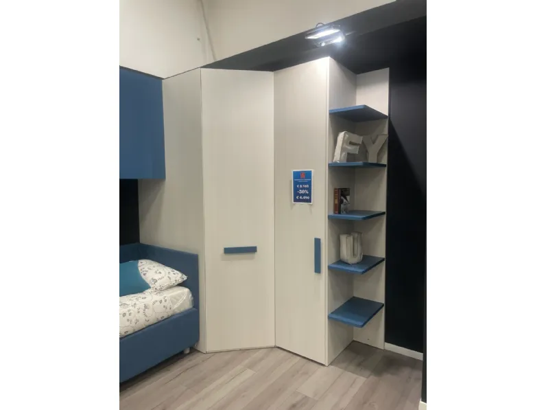 Cameretta Navy Moretti compact letti a terra scontata
