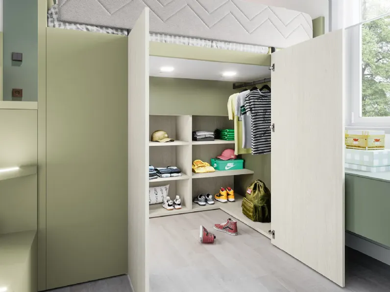Cameretta 10b Doimo cityline con letto a soppalco scontata
