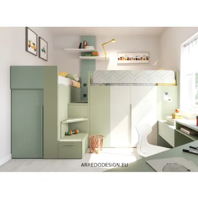 Cameretta 10b Doimo cityline con letto a soppalco scontata