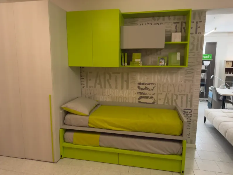 Cameretta in laminato materico Cameretta con cabina  Moretti compact camerette scontata a PREZZI OUTLET