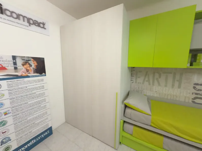 Cameretta in laminato materico Cameretta con cabina  Moretti compact camerette scontata a PREZZI OUTLET