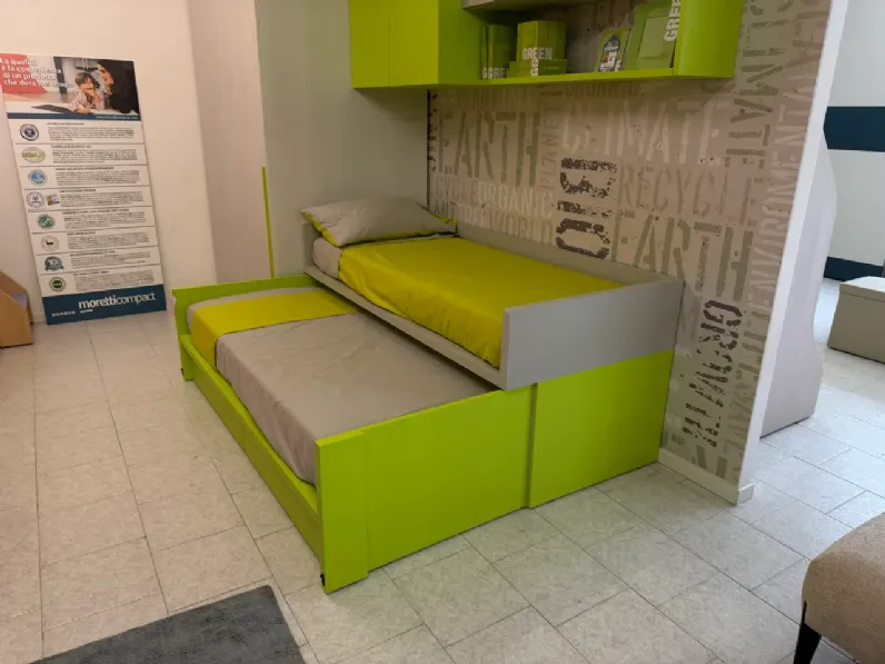 Cameretta in laminato materico Cameretta con cabina  Moretti compact camerette scontata a PREZZI OUTLET