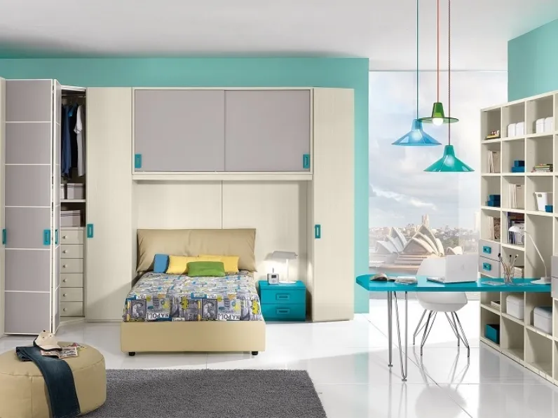 Cameretta Gruppo Silwood scontata del 30%. Prezzi Outlet. Letto 1/2 e  1/piazza.