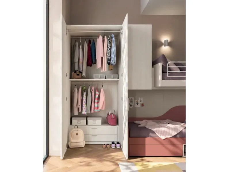 Cameretta salvaspazio 53 Mistral in laminato opaco a prezzo Outlet
