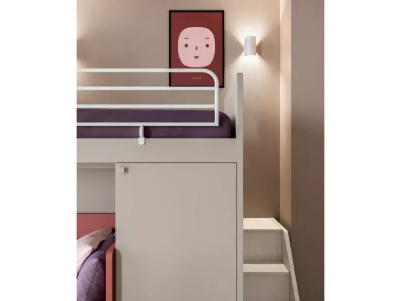 Cameretta salvaspazio 53 Mistral in laminato opaco a prezzo Outlet