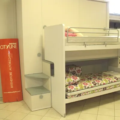 Cameretta Letto a soppalco Doimo cityline in laminato opaco a prezzo Outlet