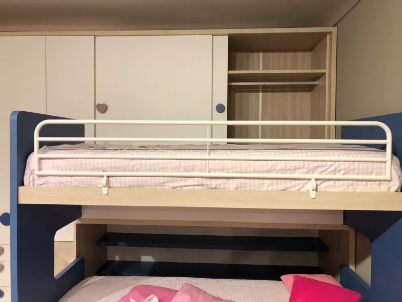 Cameretta Merlino Doimo cityline con letto a soppalco scorrevole in Offerta Outlet