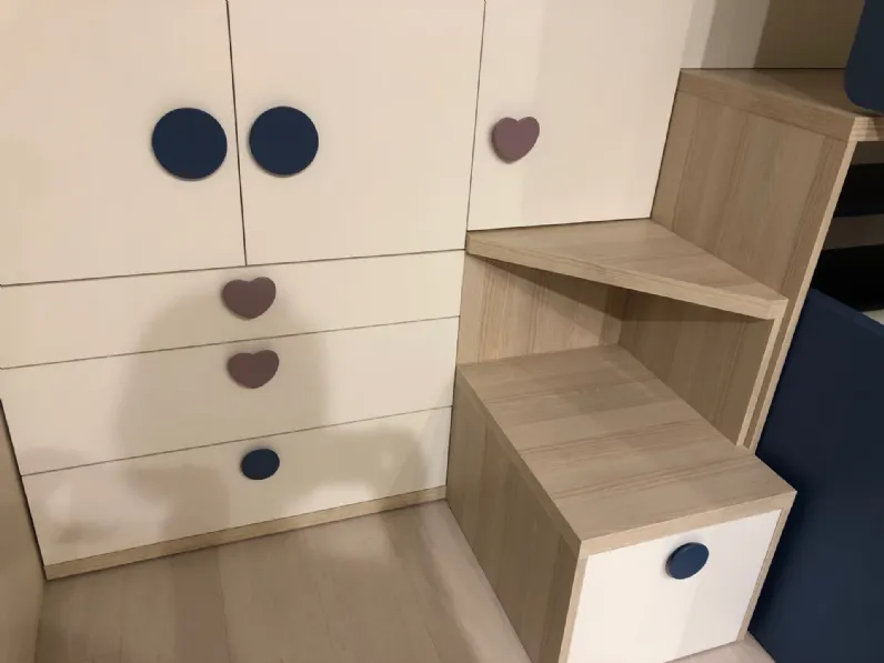 Cameretta Merlino Doimo cityline con letto a soppalco scorrevole in Offerta Outlet