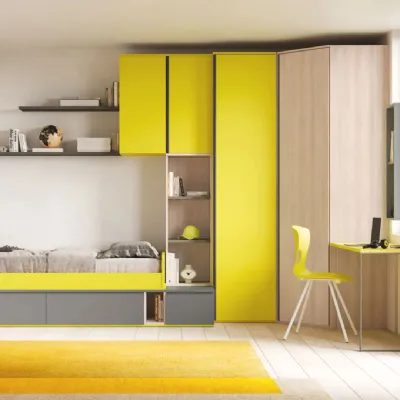Cameretta in laminato opaco Smart junior 40 San martino mobili scontata a PREZZI OUTLET