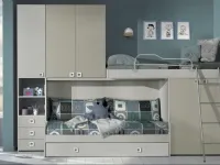 Cameretta Letto-soppalco mod.one M.c.s. armadi in laminato opaco a prezzo Outlet