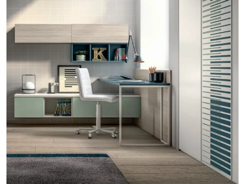 Cameretta in laminato materico Zara 101 Md work scontata a PREZZI OUTLET