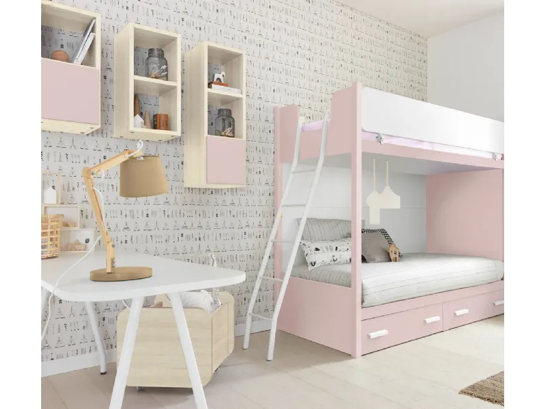 Cameretta Momenti 07 Febal in laminato opaco in Offerta Outlet