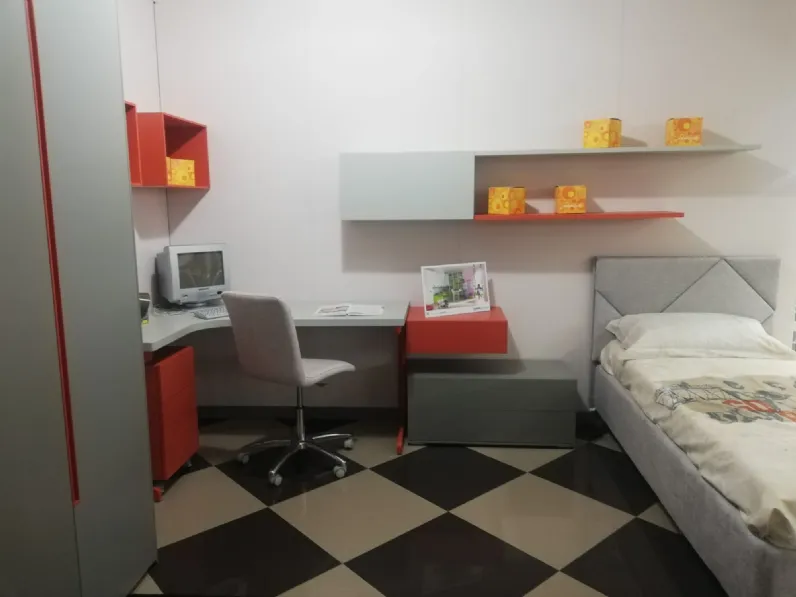 Cameretta Young collection Moretti compact camerette in laccato opaco a prezzo Outlet