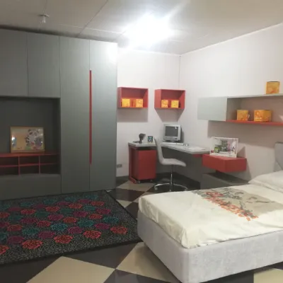 Cameretta Young collection Moretti compact camerette in laccato opaco a prezzo Outlet