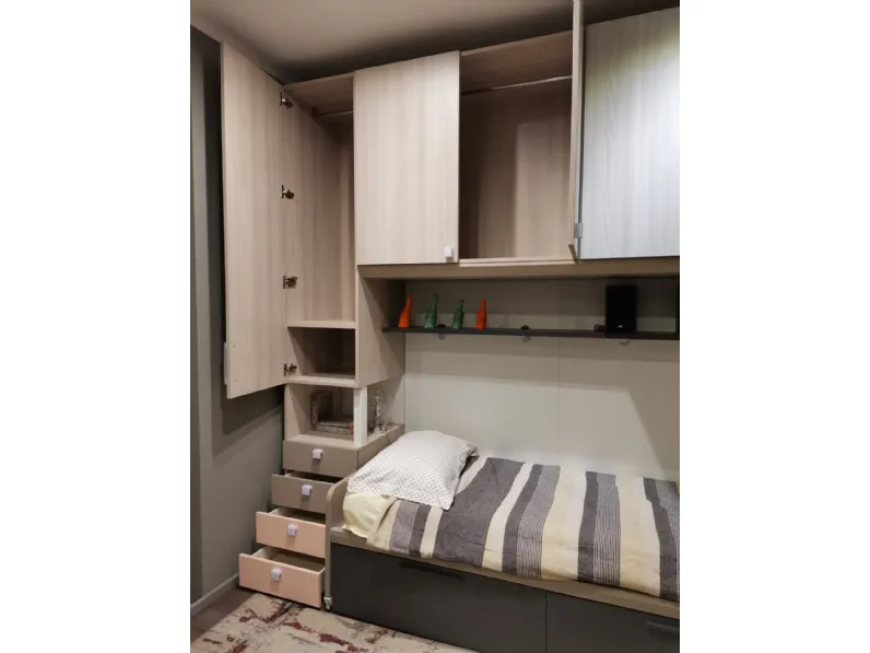 Cameretta Ponte Dielle con letto a ponte in Offerta Outlet
