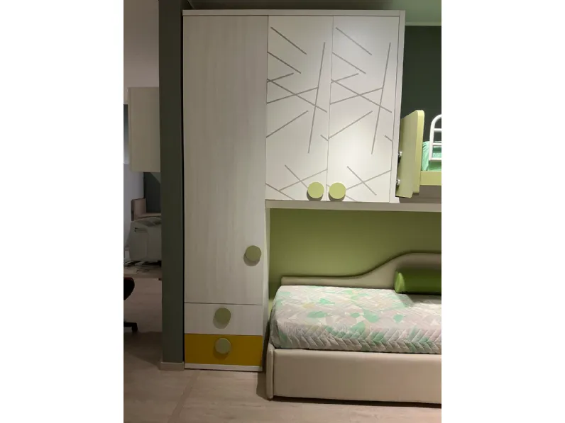 Cameretta Qik Doimo cityline con letto a soppalco scorrevole a prezzo scontato