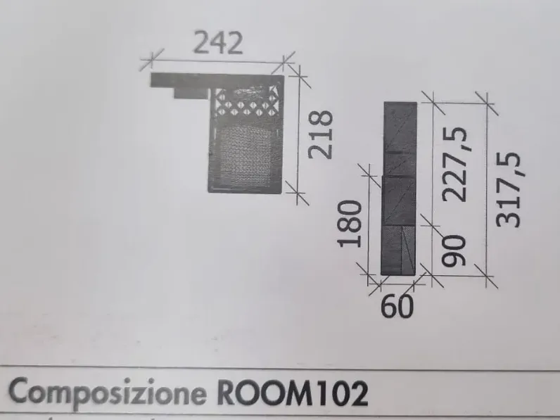 Cameretta Room102 Zg mobili in laminato opaco in Offerta Outlet