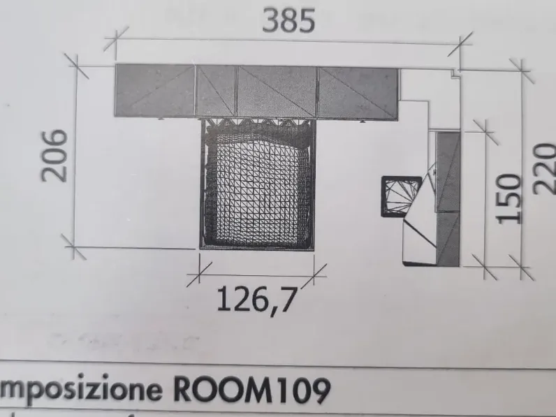 Cameretta Room108 Zg mobili con letto una piazza e mezza
 a prezzo Outlet