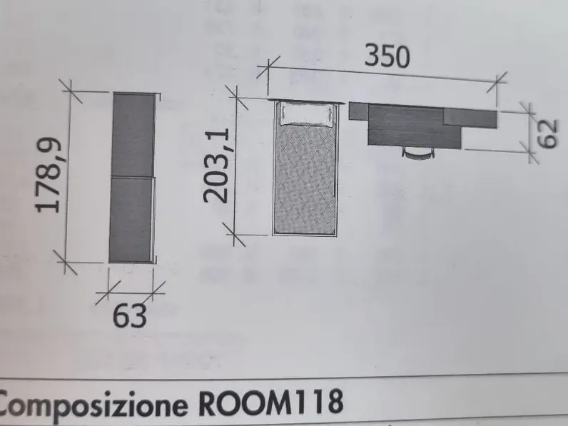Cameretta in laminato opaco Room118 Zg mobili scontata a PREZZI OUTLET