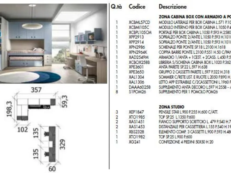 Cameretta Collezione esclusiva Room142 SCONTATA a PREZZI OUTLET