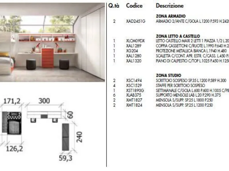 Cameretta Room153 Collezione esclusiva SCONTATA