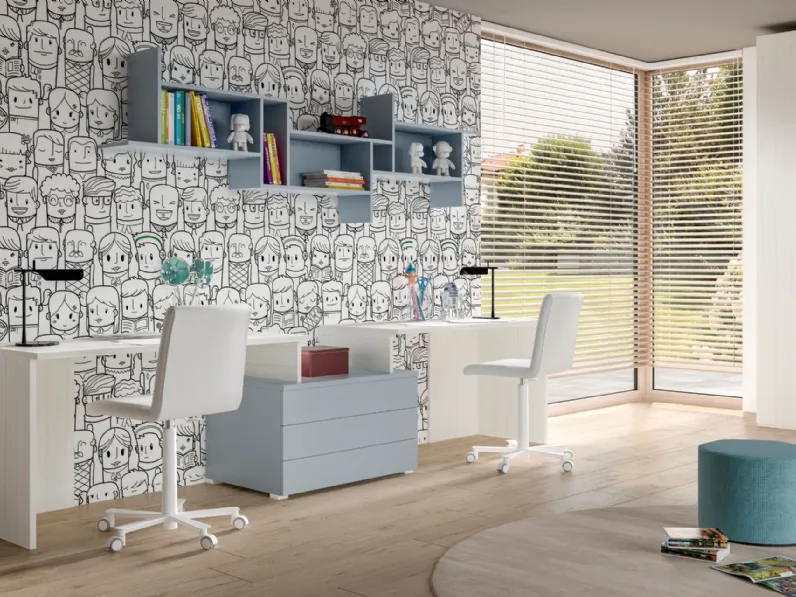 Cameretta Room166 Collezione esclusiva con letto a soppalco in offerta