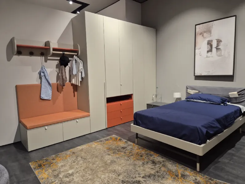 Cameretta Sa 160 cameretta nidi papaya Battistella in laminato opaco in Offerta Outlet