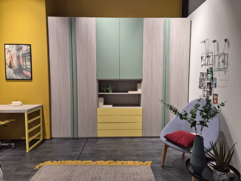 Cameretta Sa 166 cameretta brera kids giallo Collezione esclusiva in laminato opaco in Offerta Outlet