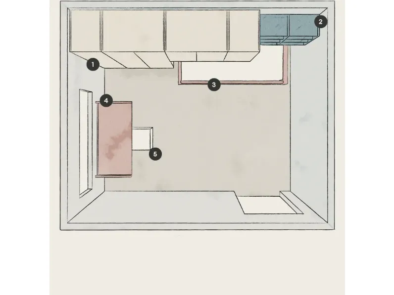 Cameretta in laminato opaco Set k16 Siloma scontata a PREZZI OUTLET