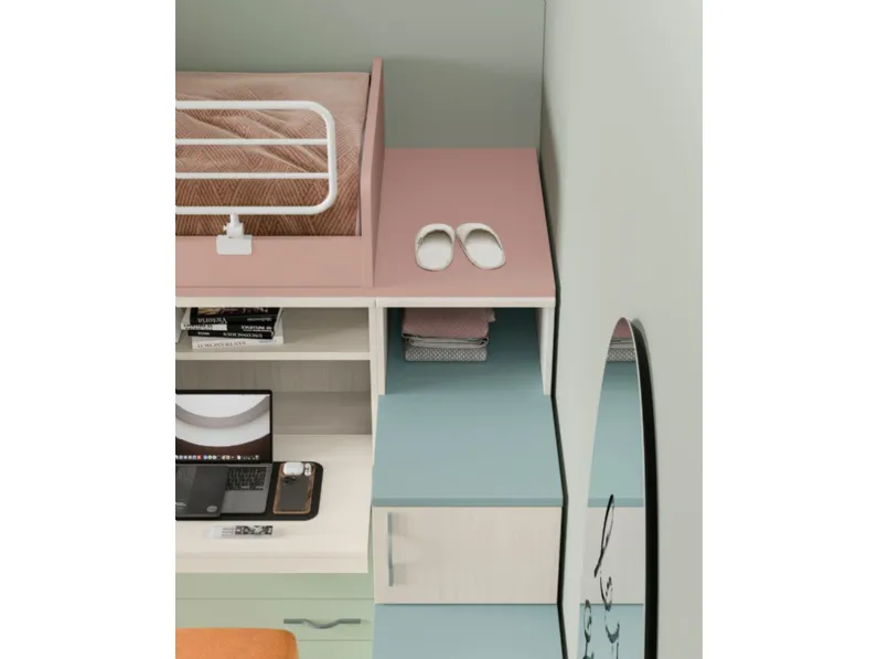 Cameretta Smart San martino mobili con letto a soppalco in Offerta Outlet