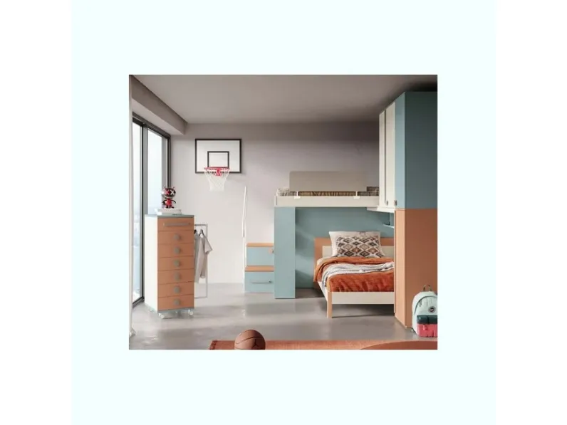 Cameretta Smart San martino mobili con letto a soppalco scontata