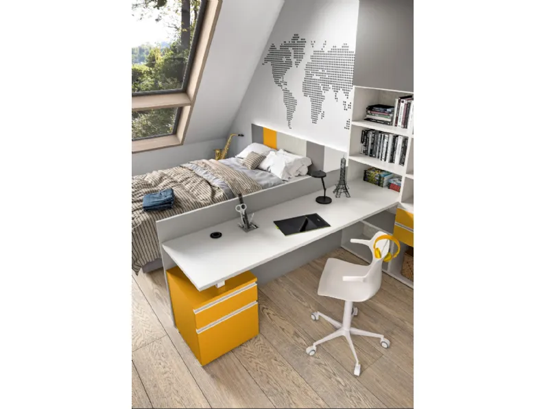Cameretta in laminato materico Zara Md work scontata a PREZZI OUTLET