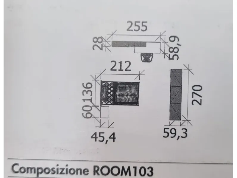 Cameretta Room103 Zg mobili con letto una piazza e mezza
 in offerta