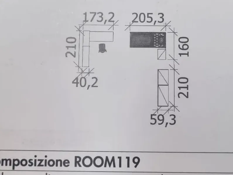 Cameretta in laminato opaco Room119 Zg mobili scontata a PREZZI OUTLET