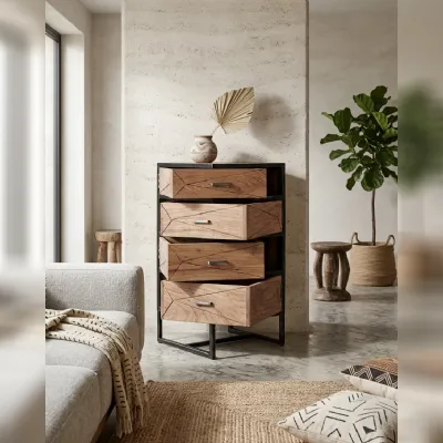 Cassettiera 4c egon Outlet etnico in Legno a prezzi outlet