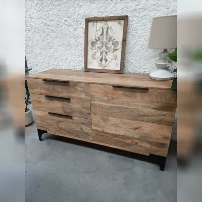 Cassettiera in Legno Cassettiera in i teak  industrial   Nuovi mondi collection a prezzo Outlet