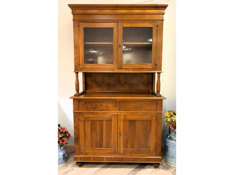 Cassettiera Credenza con alzata antica Artigianale in Legno in offerta