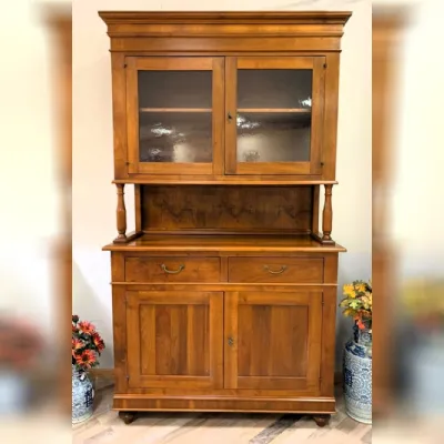 Cassettiera Credenza con alzata antica Artigianale in Legno in offerta