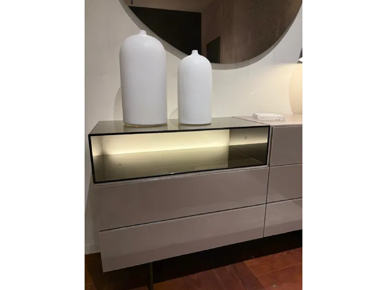 Comodino Como' lago 36e6 vetro lucido  Lago OFFERTA OUTLET