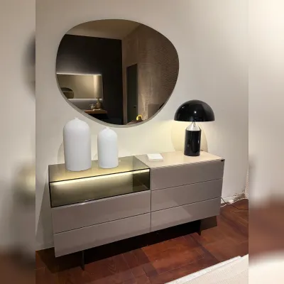 Comodino Como' lago 36e6 vetro lucido  Lago OFFERTA OUTLET