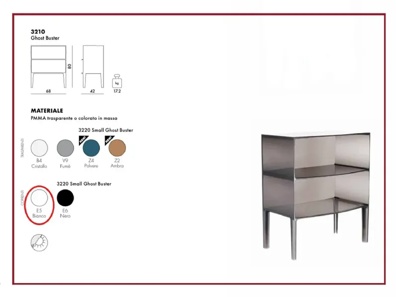 Comodino Ghost buster 03210/e5 Kartell a prezzo scontato