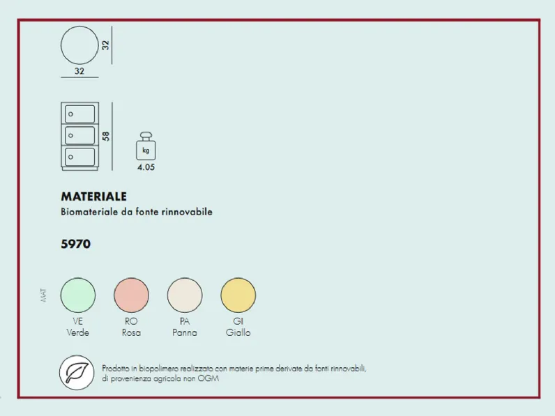 Comodino Mobile componibili bio di Kartell a PREZZI OUTLET